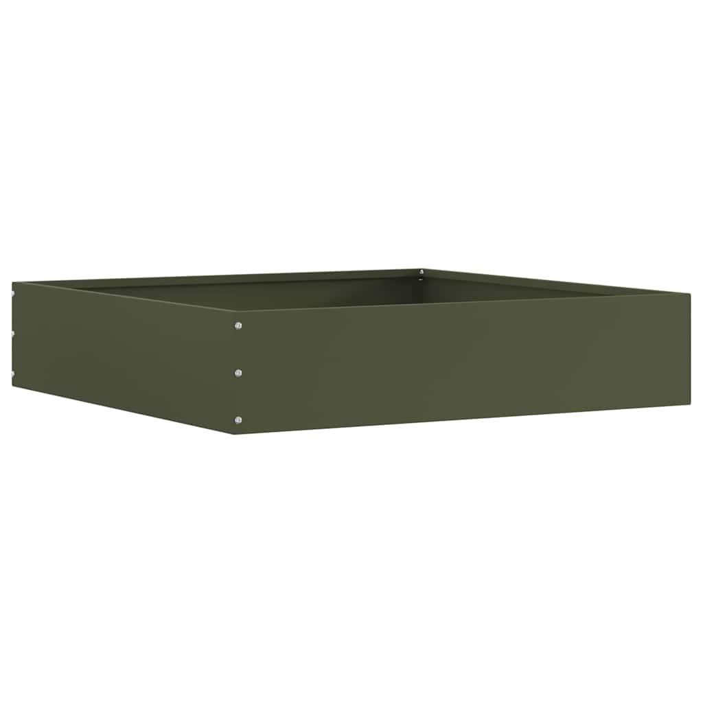vidaXL Krawężnik do trawnika Zielony oliwkowy 60 x 60 x 13 cm Stal