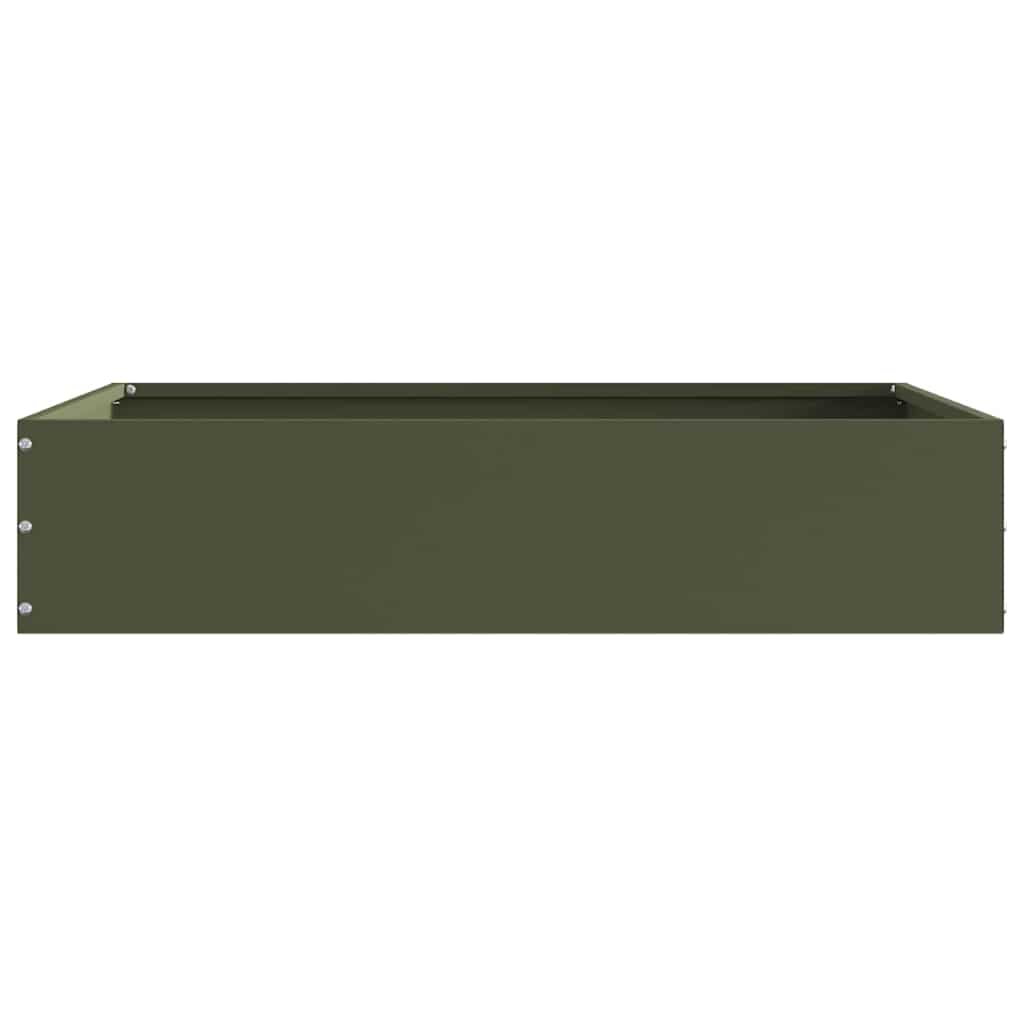 vidaXL Krawężnik do trawnika Zielony oliwkowy 60 x 60 x 13 cm Stal