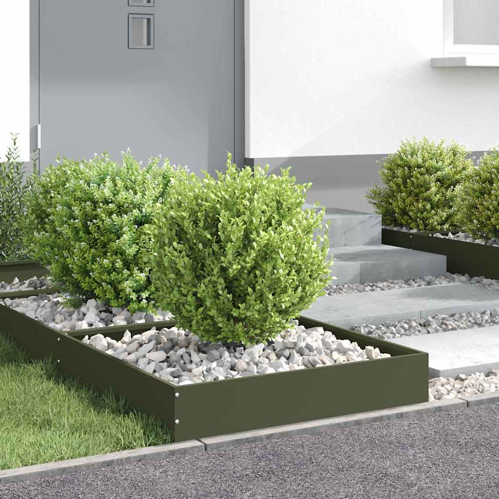 vidaXL Krawężnik do trawnika 6 pcs Zielony oliwkowy 60 x 60 x 13 cm