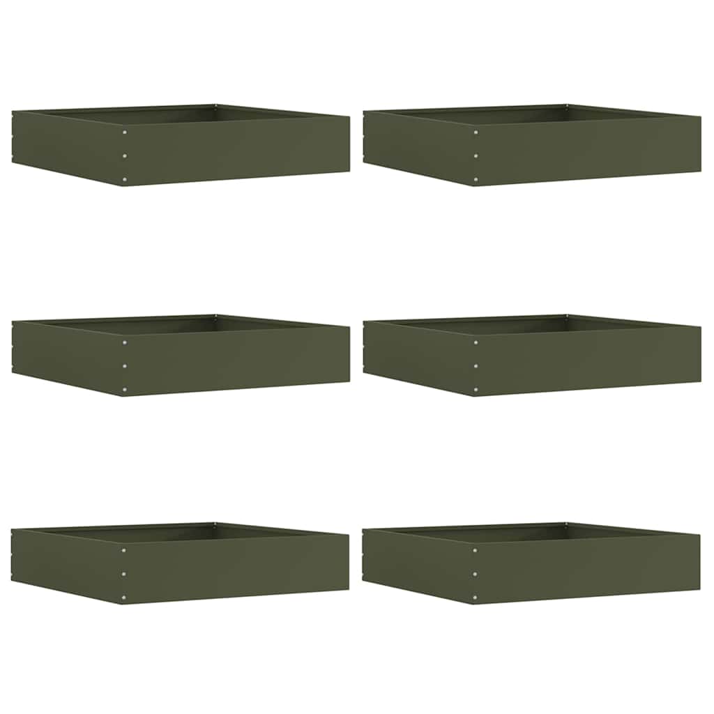 vidaXL Krawężnik do trawnika 6 pcs Zielony oliwkowy 60 x 60 x 13 cm