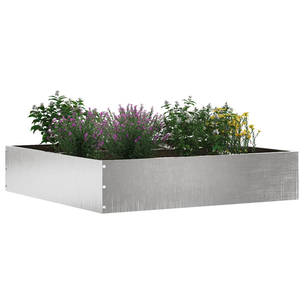 vidaXL Krawężnik do trawnika Srebrny 60 x 60 x 13 cm Stal nierdzewna