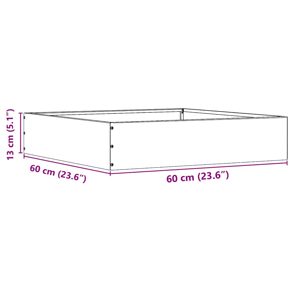 vidaXL Krawężnik do trawnika Srebrny 60 x 60 x 13 cm Stal nierdzewna