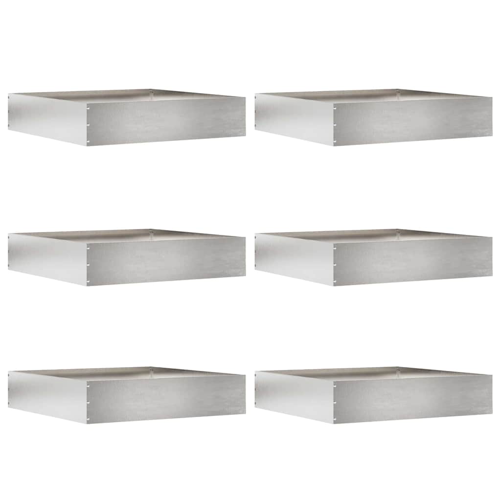 vidaXL Krawężnik do trawnika 6 pcs Srebrny 60 x 60 x 13 cm