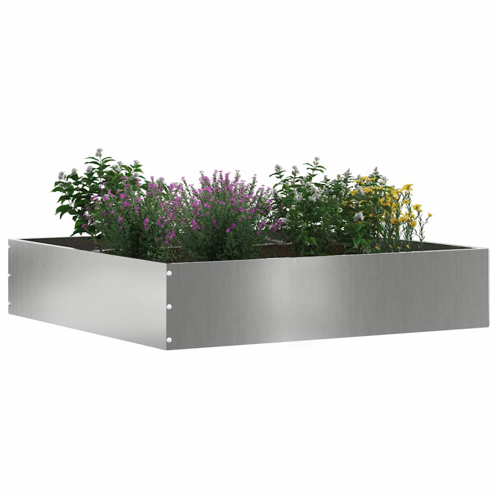 vidaXL Krawężnik do trawnika Srebrny 60 x 60 x 13 cm