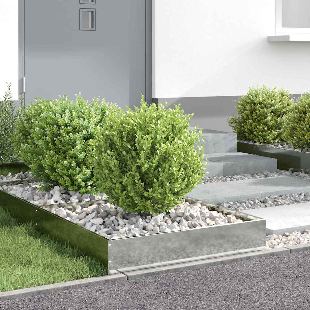 vidaXL Krawężnik do trawnika 6 pcs Srebrny 60 x 60 x 13 cm