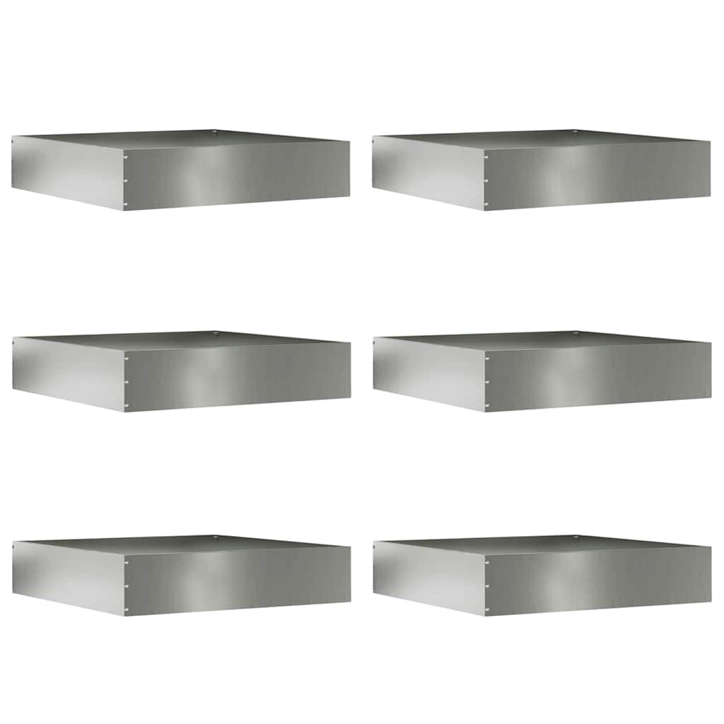 vidaXL Krawężnik do trawnika 6 pcs Srebrny 60 x 60 x 13 cm