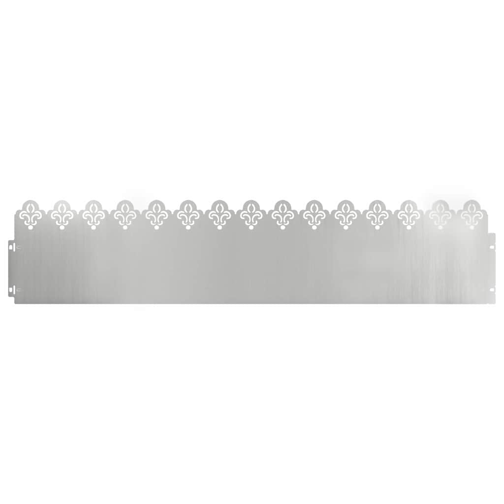 vidaXL Obrzeża trawnikowe 10 pcs Srebrny 103 x 0,05 x 22 cm