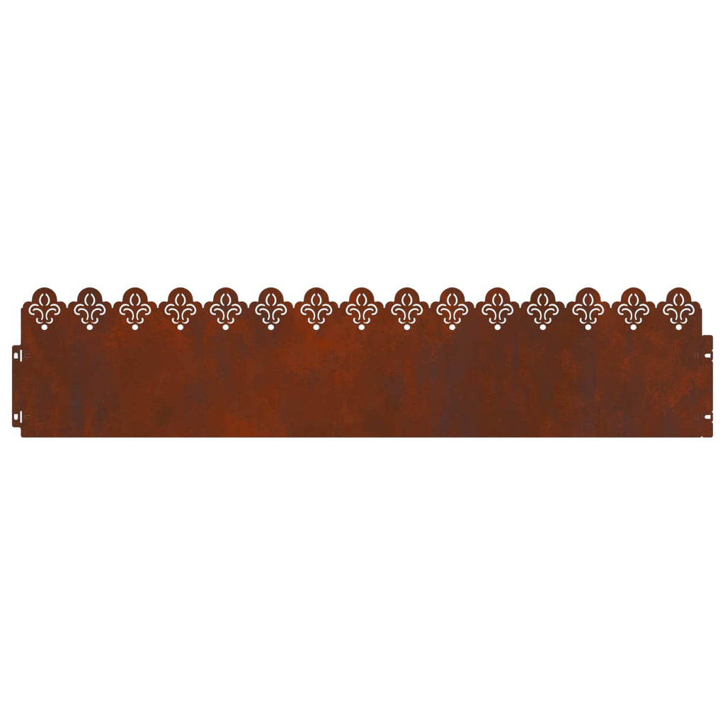 vidaXL Obrzeża trawnikowe 30 pcs Rdzawy 103 x 0,05 x 22 cm