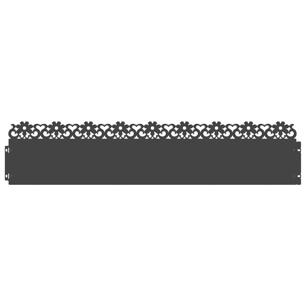 vidaXL Obrzeża trawnikowe 20 pcs Czarny 103 x 0,05 x 22 cm Stal