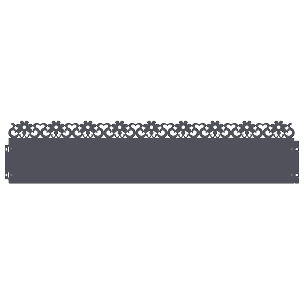 vidaXL Obrzeża trawnikowe 10 pcs Antracyt 103 x 0,05 x 22 cm Stal