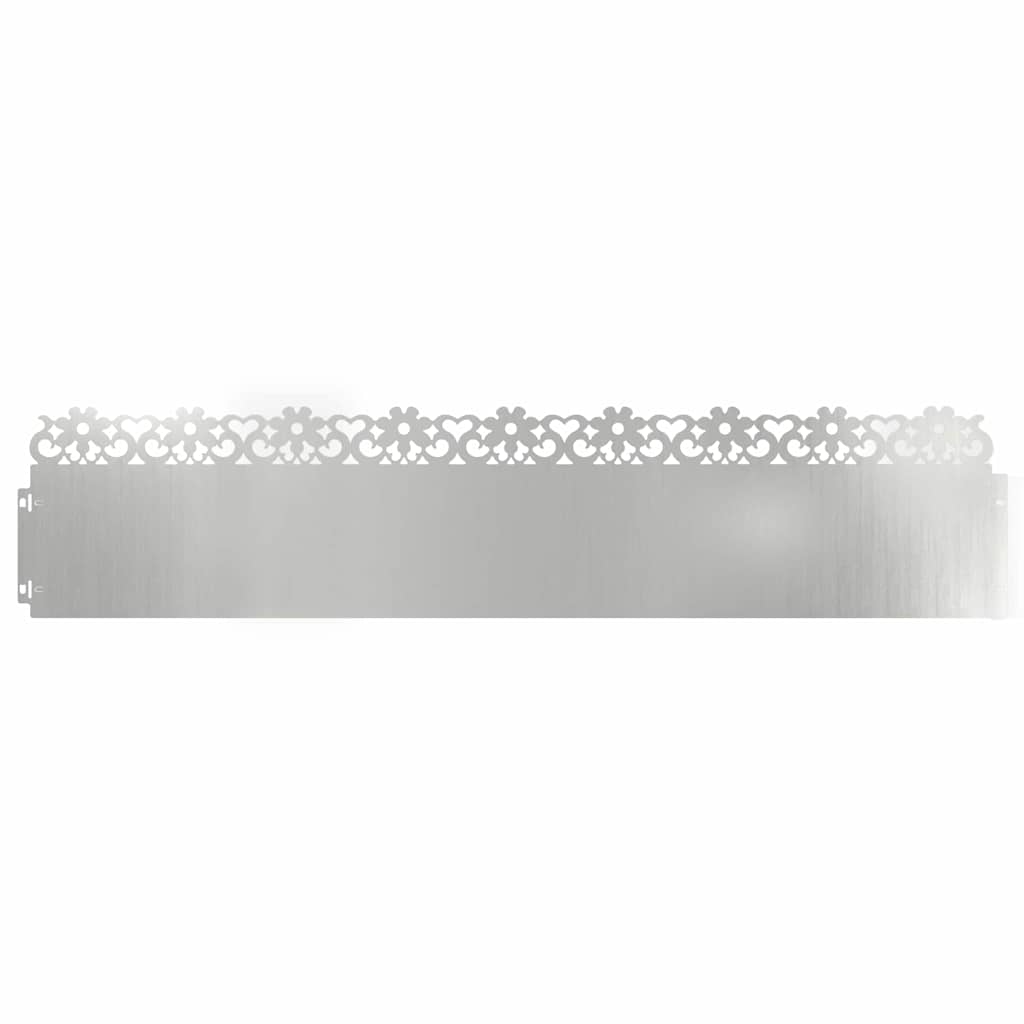 vidaXL Obrzeża trawnikowe 10 pcs Srebrny 103 x 0,05 x 22 cm