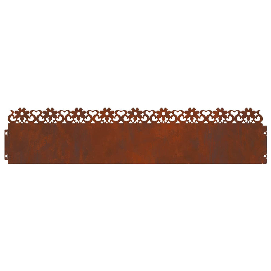 vidaXL Obrzeża trawnikowe 30 pcs Rdzawy 103 x 0,05 x 22 cm