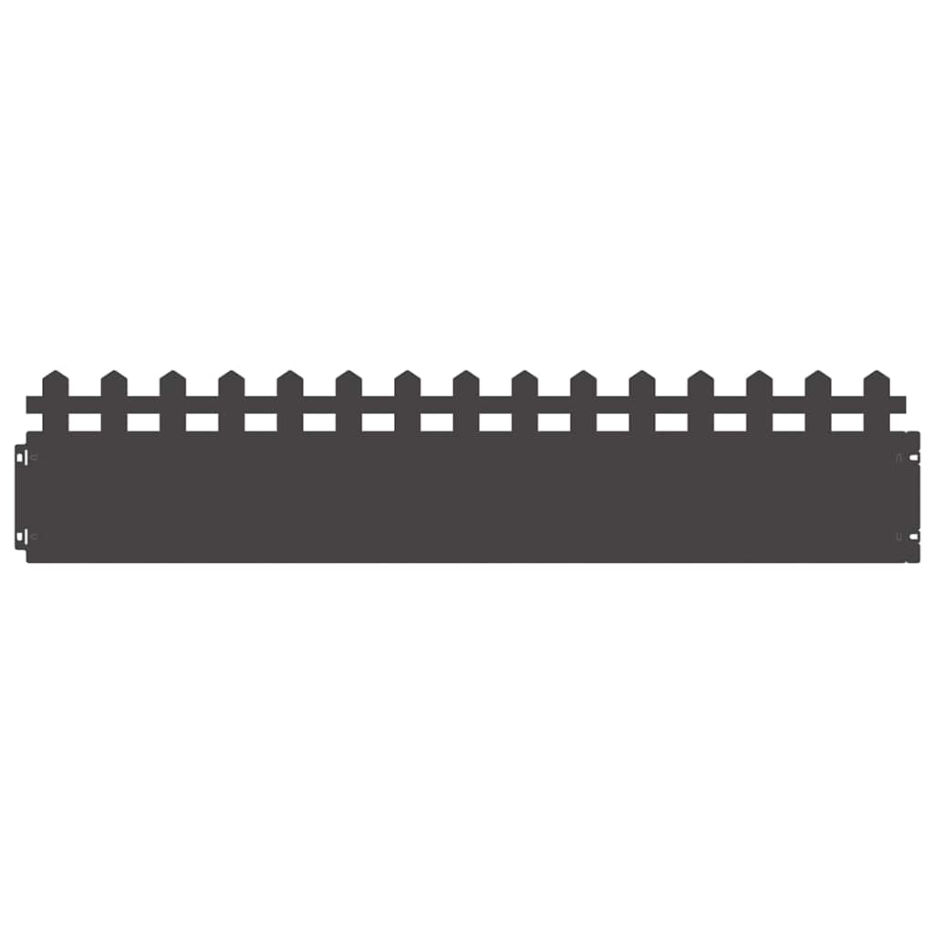 vidaXL Obrzeża trawnikowe 10 pcs Czarny 103 x 0,05 x 22 cm Stal