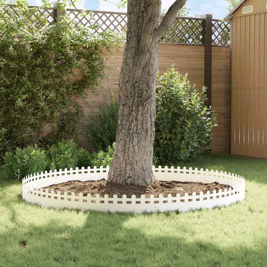 vidaXL Obrzeża trawnikowe 20 pcs Biały 103 x 0,05 x 22 cm Stal