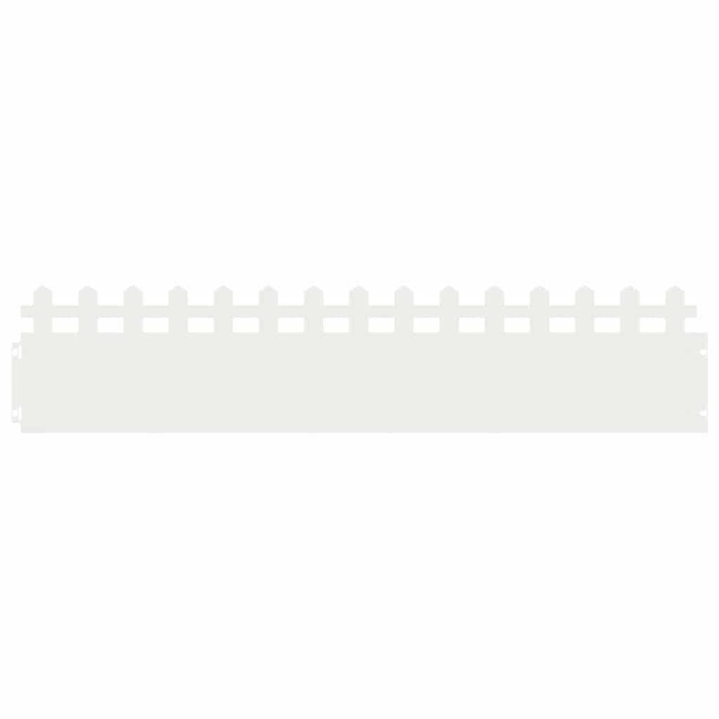 vidaXL Obrzeża trawnikowe 20 pcs Biały 103 x 0,05 x 22 cm Stal