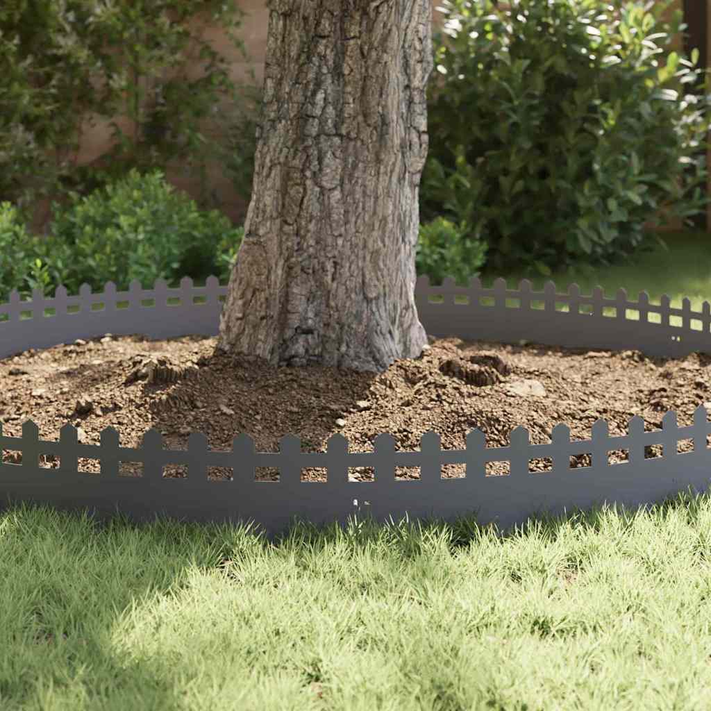 vidaXL Obrzeża trawnikowe 20 pcs Antracyt 103 x 0,05 x 22 cm Stal