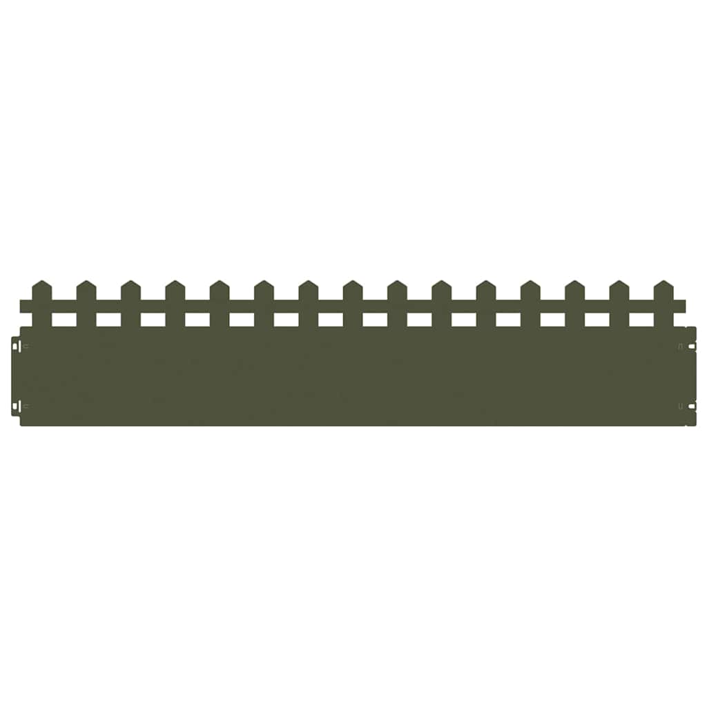 vidaXL Obrzeża trawnikowe 10 pcs Zielony oliwkowy 103 x 0,05 x 22 cm
