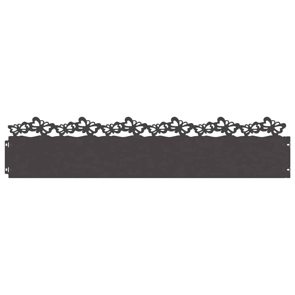 vidaXL Obrzeża trawnikowe 20 pcs Czarny 103 x 0,05 x 22 cm Stal
