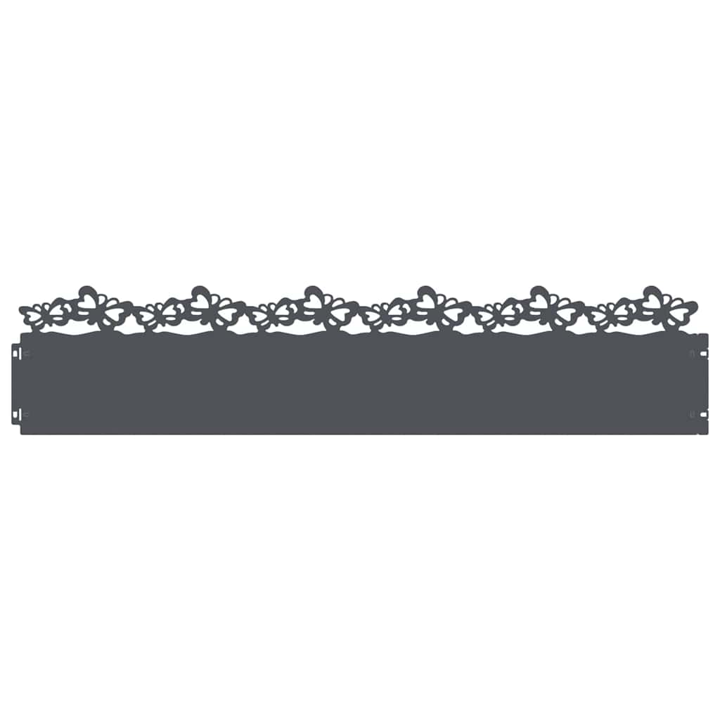 vidaXL Obrzeża trawnikowe 20 pcs Antracyt 103 x 0,05 x 22 cm Stal