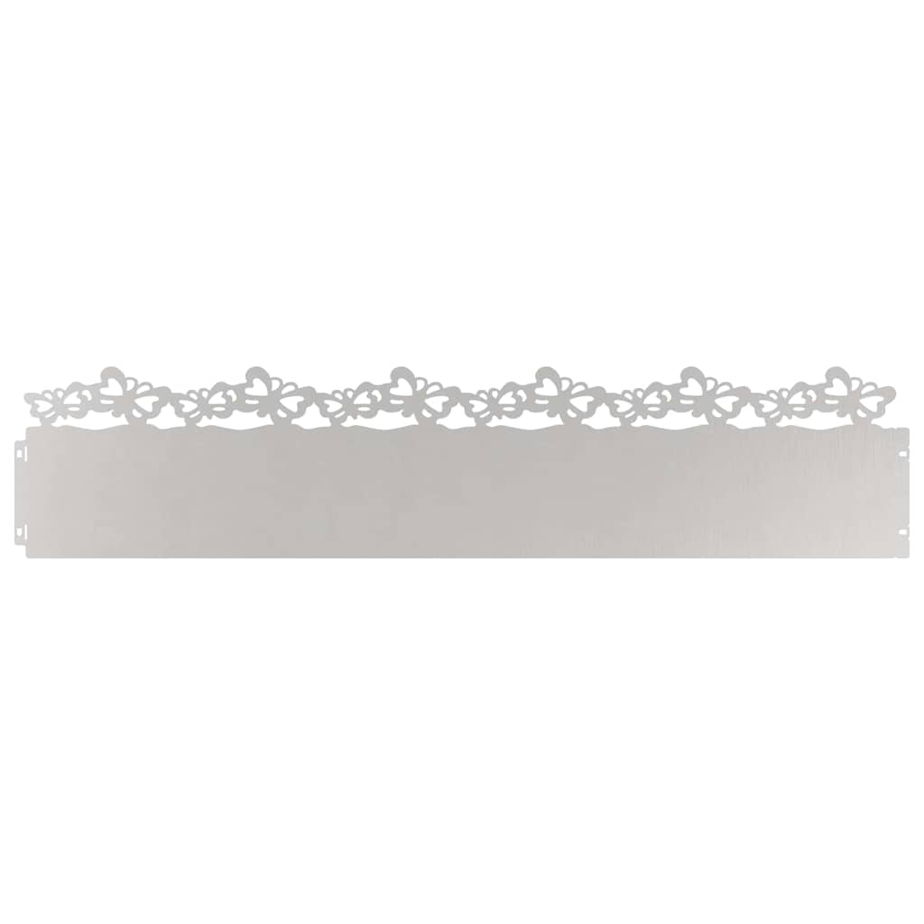 vidaXL Obrzeża trawnikowe 10 pcs Srebrny 103 x 0,05 x 22 cm