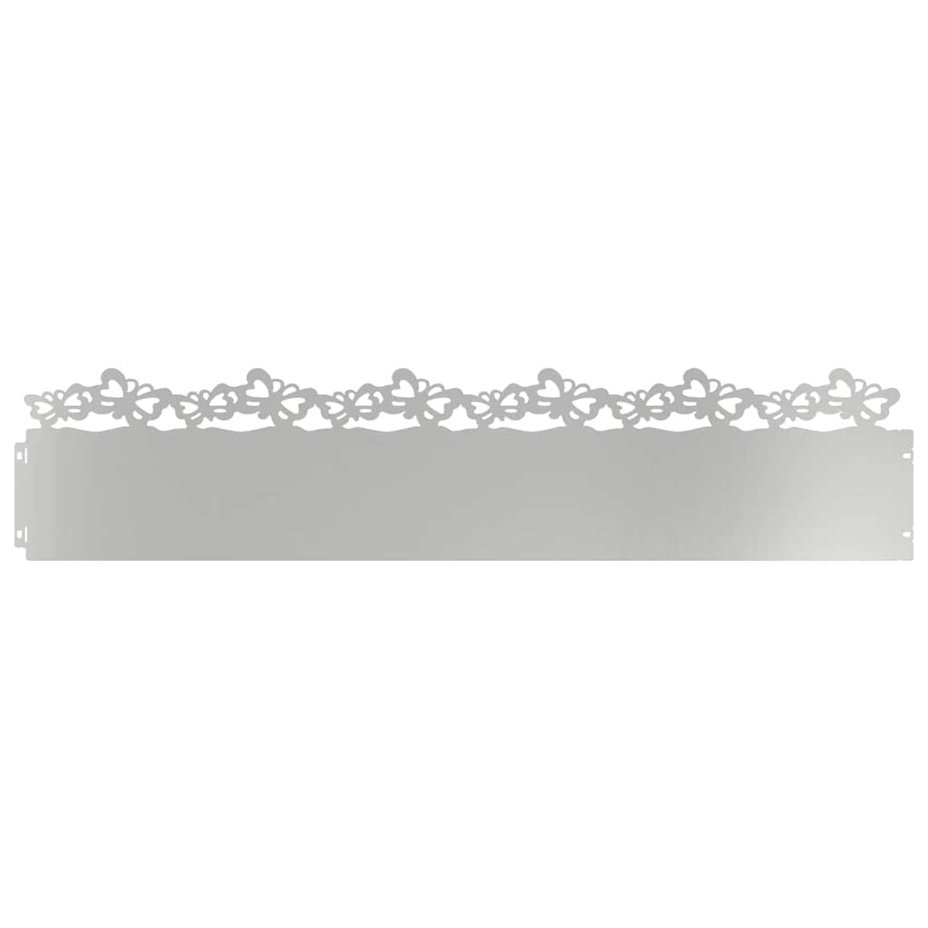 vidaXL Obrzeża trawnikowe 10 pcs Srebrny 103 x 0,05 x 22 cm