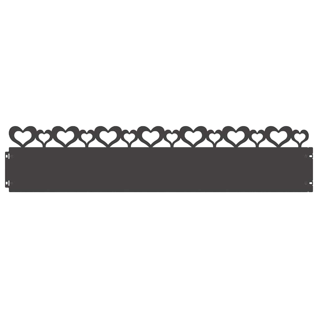 vidaXL Obrzeża trawnikowe 30 pcs Czarny 103 x 0,05 x 22 cm Stal
