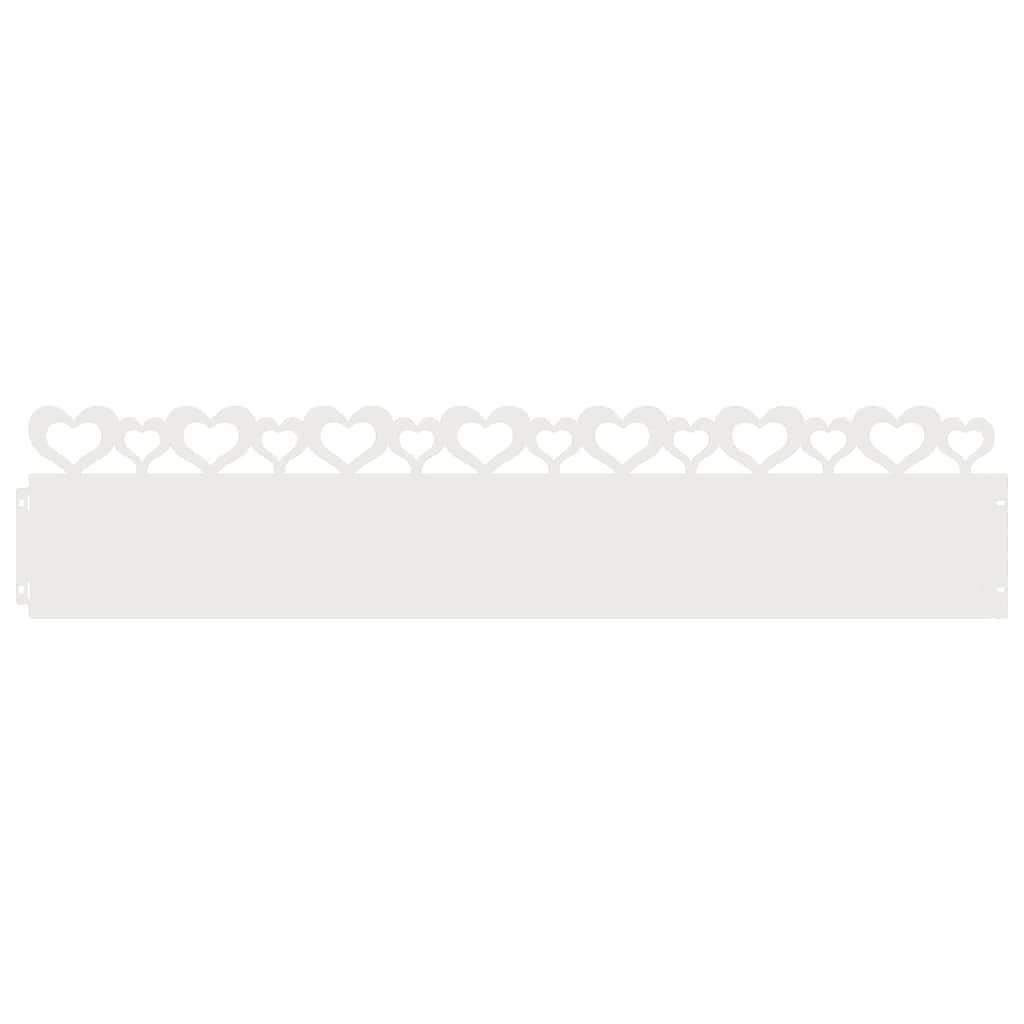 vidaXL Obrzeża trawnikowe 30 pcs Biały 103 x 0,05 x 22 cm Stal