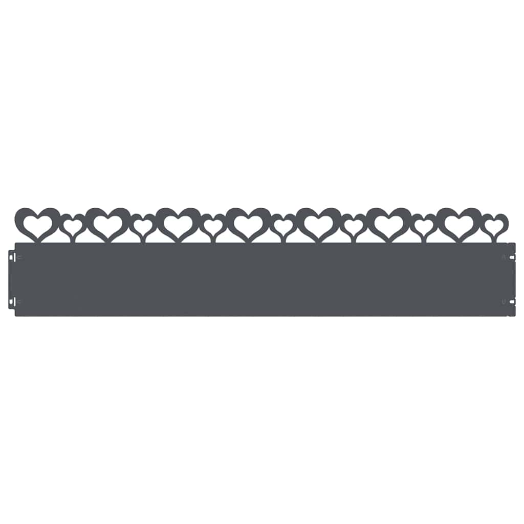 vidaXL Obrzeża trawnikowe 20 pcs Antracyt 103 x 0,05 x 22 cm Stal
