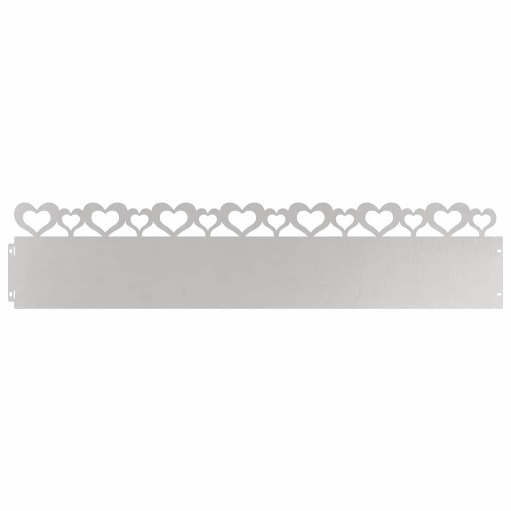 vidaXL Obrzeża trawnikowe 10 pcs Srebrny 103 x 0,05 x 22 cm