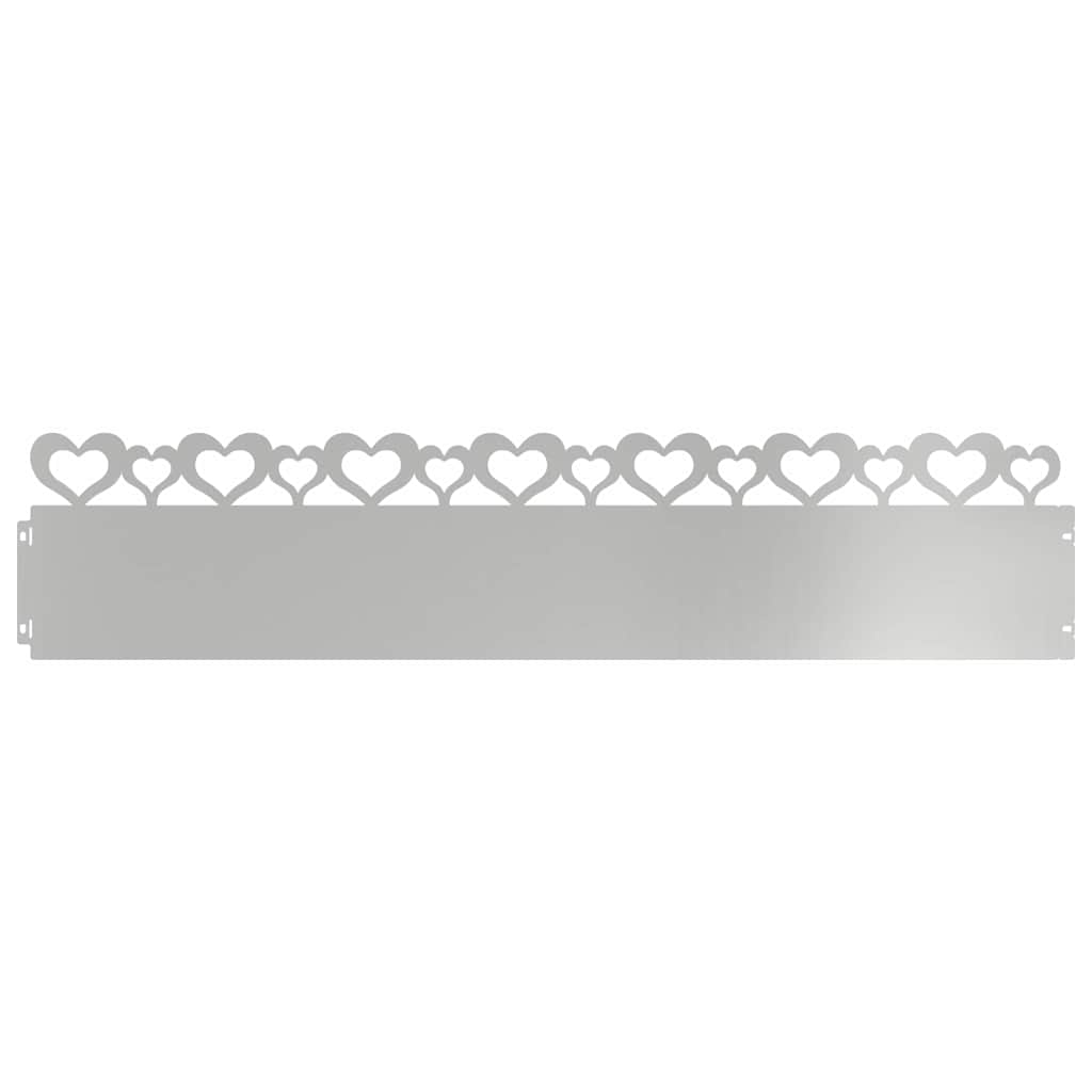 vidaXL Obrzeża trawnikowe 10 pcs Srebrny 103 x 0,05 x 22 cm