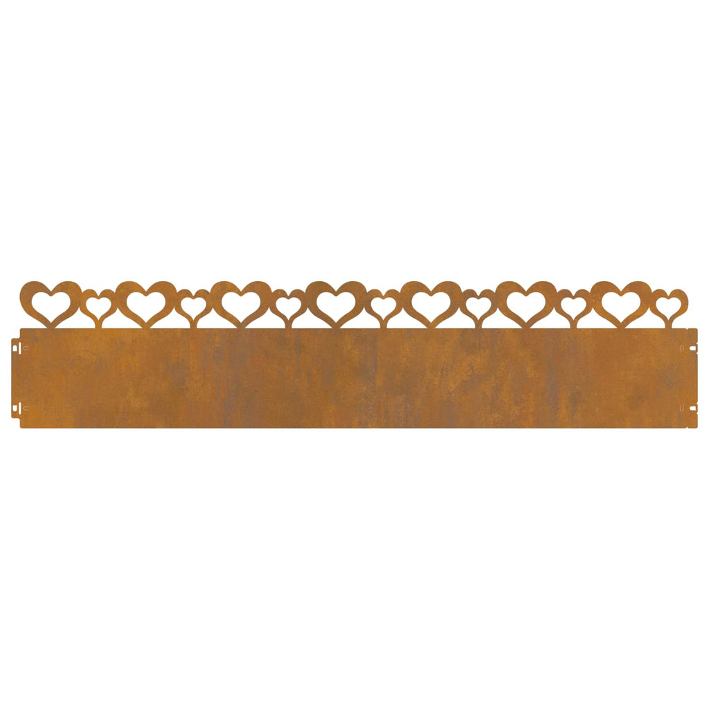 vidaXL Obrzeża trawnikowe 20 pcs Rdzawy 103 x 0,05 x 22 cm