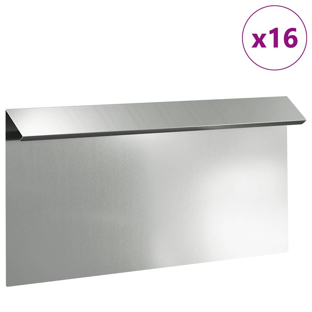 vidaXL Ogrodzenie ślimakowe 16 pcs Srebrny 50 x 3,5 x 25 cm