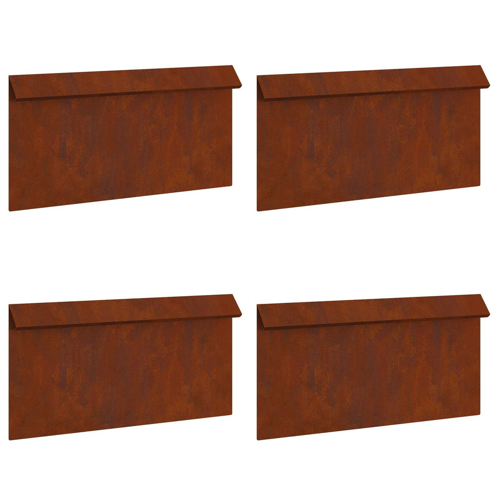 vidaXL Ogrodzenie ślimakowe 4 pcs Rdzawy 50 x 3,5 x 25 cm