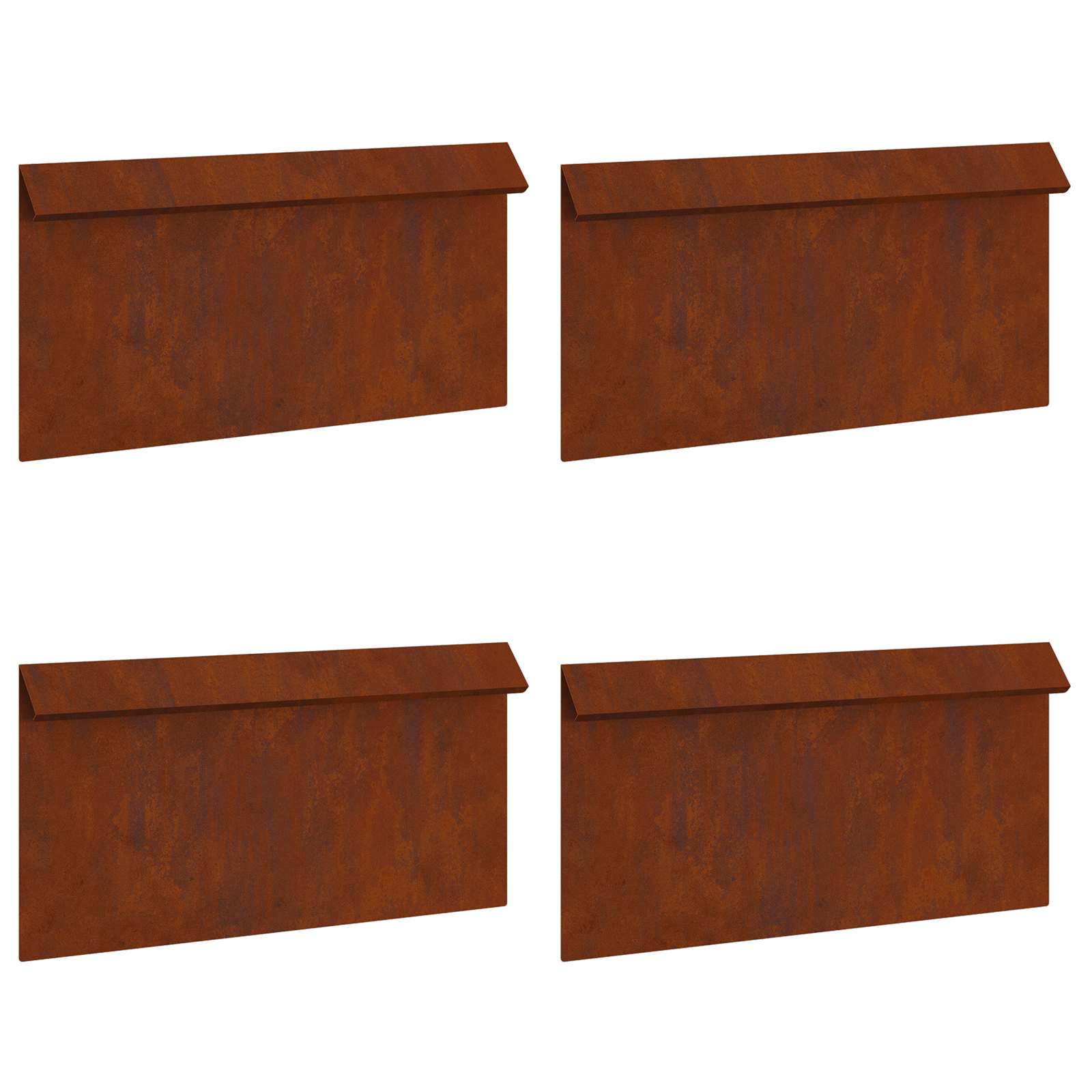 vidaXL Ogrodzenie ślimakowe 4 pcs Rdzawy 50 x 3,5 x 25 cm