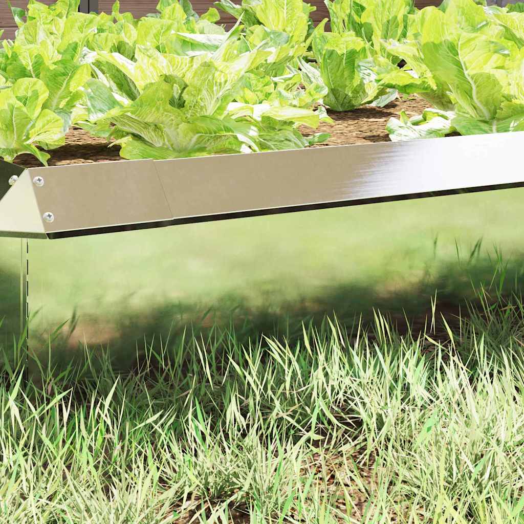 vidaXL Ogrodzenie ślimakowe Srebrny 100 x 3,5 x 25 cm Stal nierdzewna