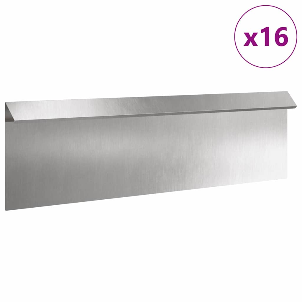 vidaXL Ogrodzenie ślimakowe 16 pcs Srebrny 100 x 3,5 x 25 cm