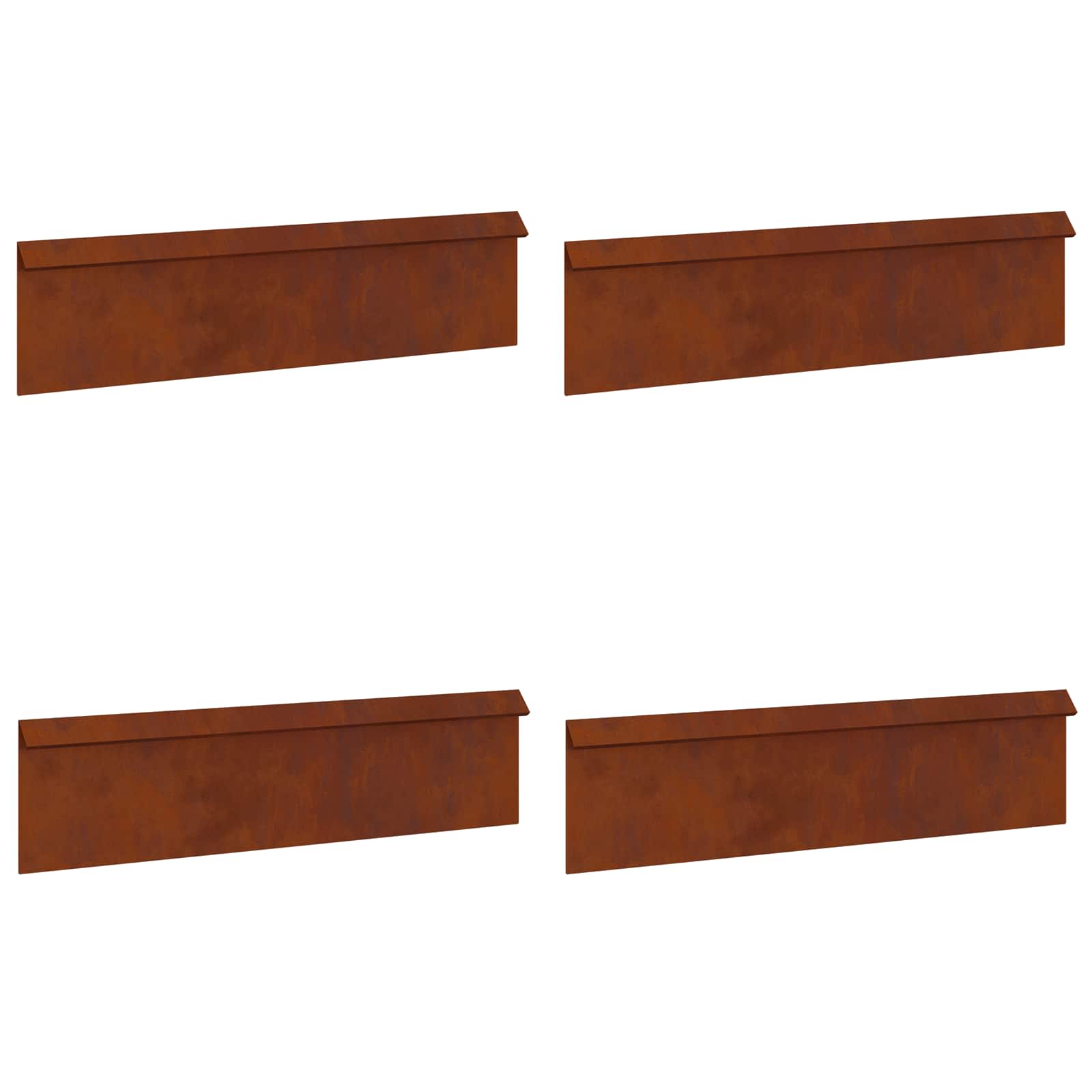 vidaXL Ogrodzenie ślimakowe 4 pcs Rdzawy 100 x 3,5 x 25 cm