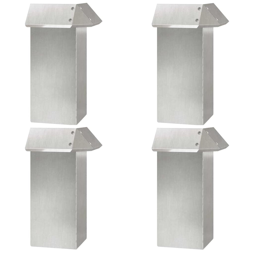 vidaXL Ogrodzenie ślimakowe 4 pcs Srebrny 13,5 x 13,5 x 25 cm