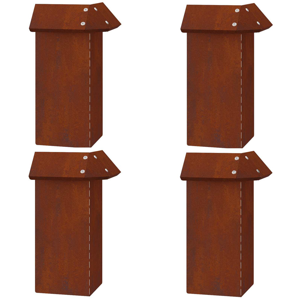 vidaXL Ogrodzenie ślimakowe 4 szt. 13,5 x 13,5 x 25 cm Rdzawy