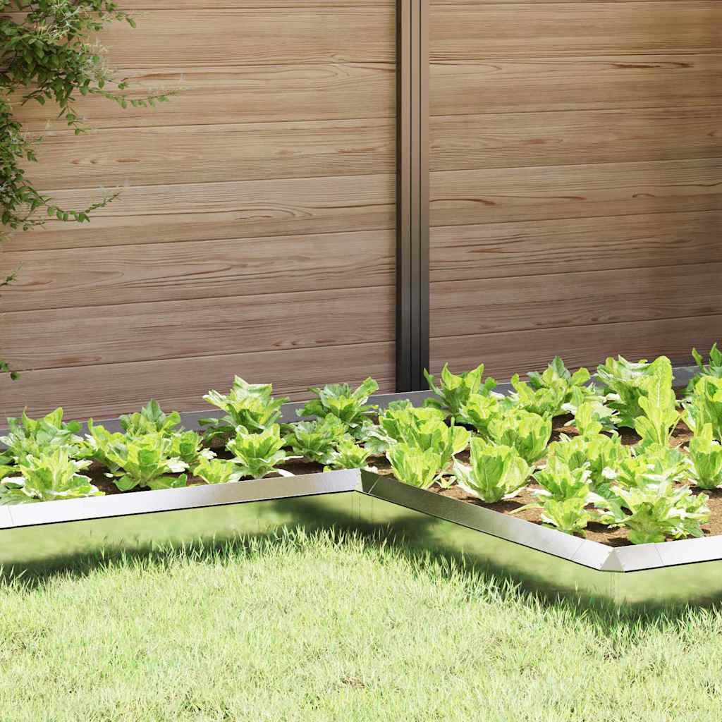 vidaXL Ogrodzenie ślimakowe 4 pcs Srebrny 10 x 10 x 25 cm