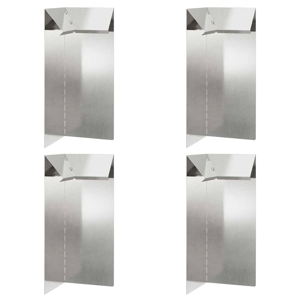 vidaXL Ogrodzenie ślimakowe 4 pcs Srebrny 10 x 10 x 25 cm