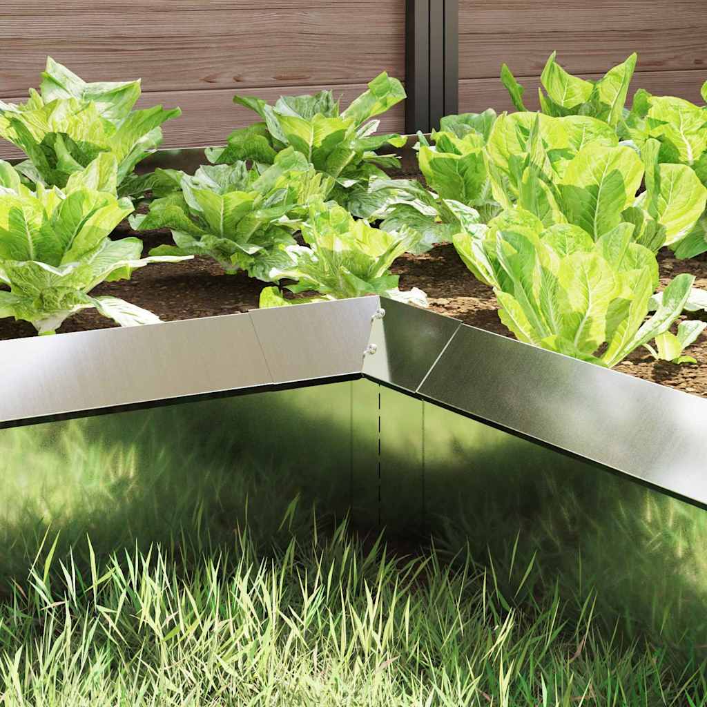 vidaXL Ogrodzenie ślimakowe 4 pcs Srebrny 10 x 10 x 25 cm