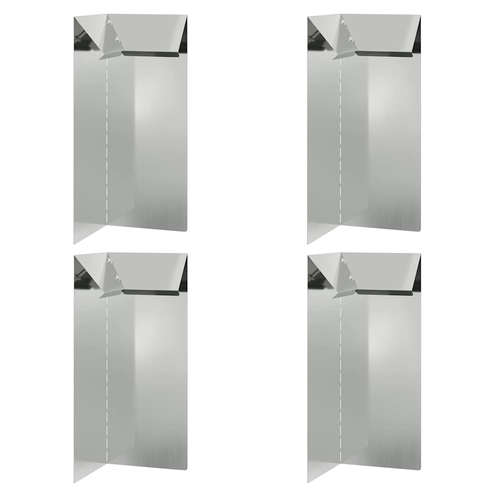 vidaXL Ogrodzenie ślimakowe 4 pcs Srebrny 10 x 10 x 25 cm