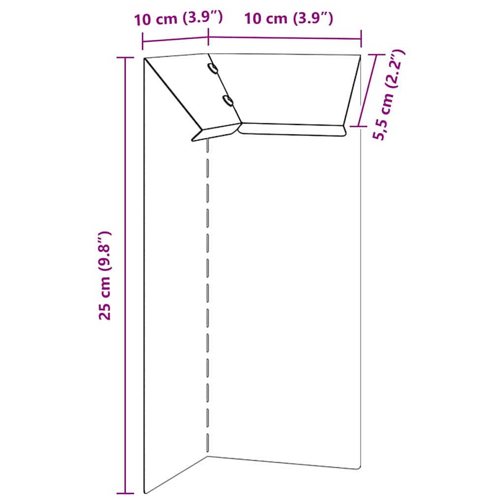 vidaXL Ogrodzenie ślimakowe 4 pcs Srebrny 10 x 10 x 25 cm