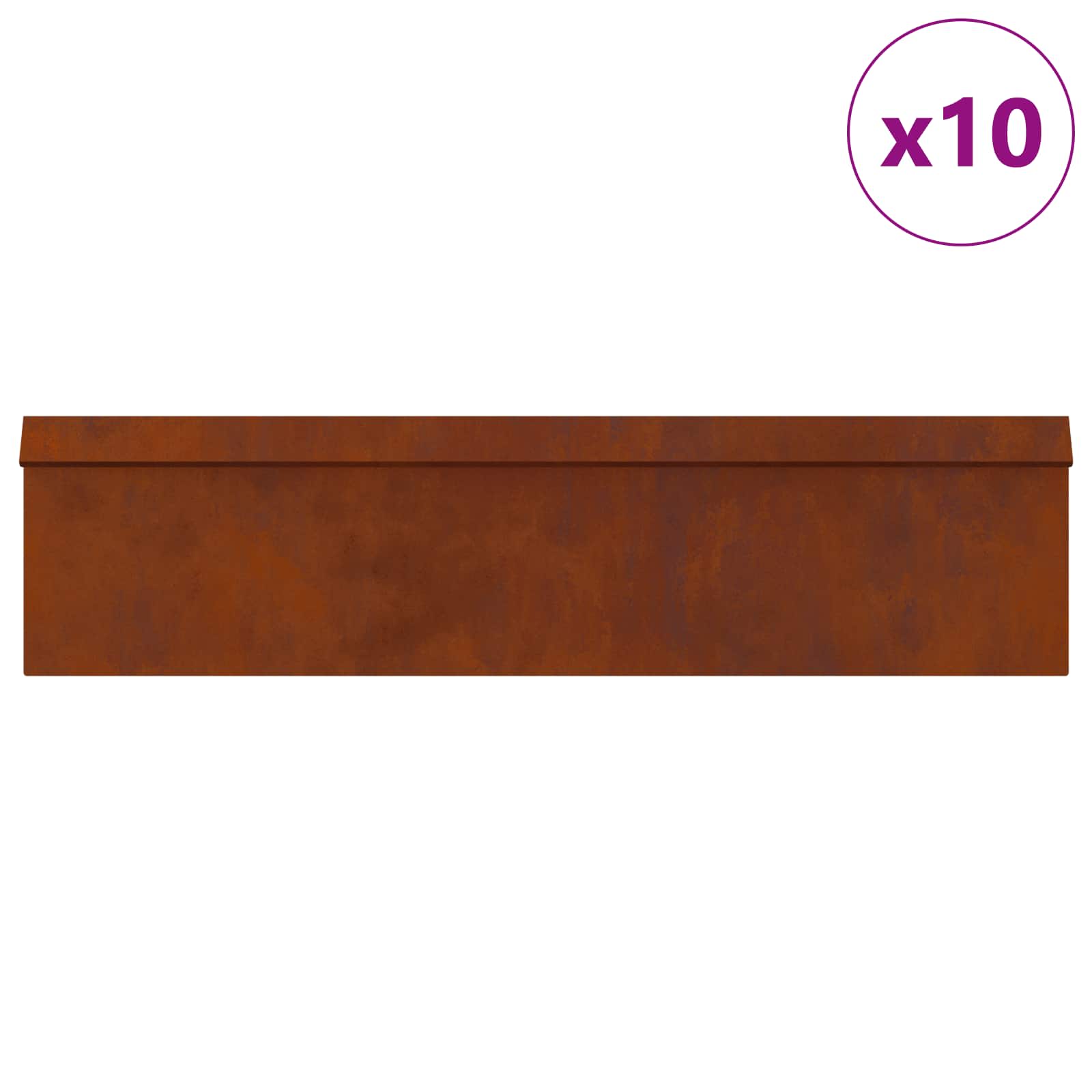 vidaXL Płoty ślimakowe 16 pcs Rdzawy