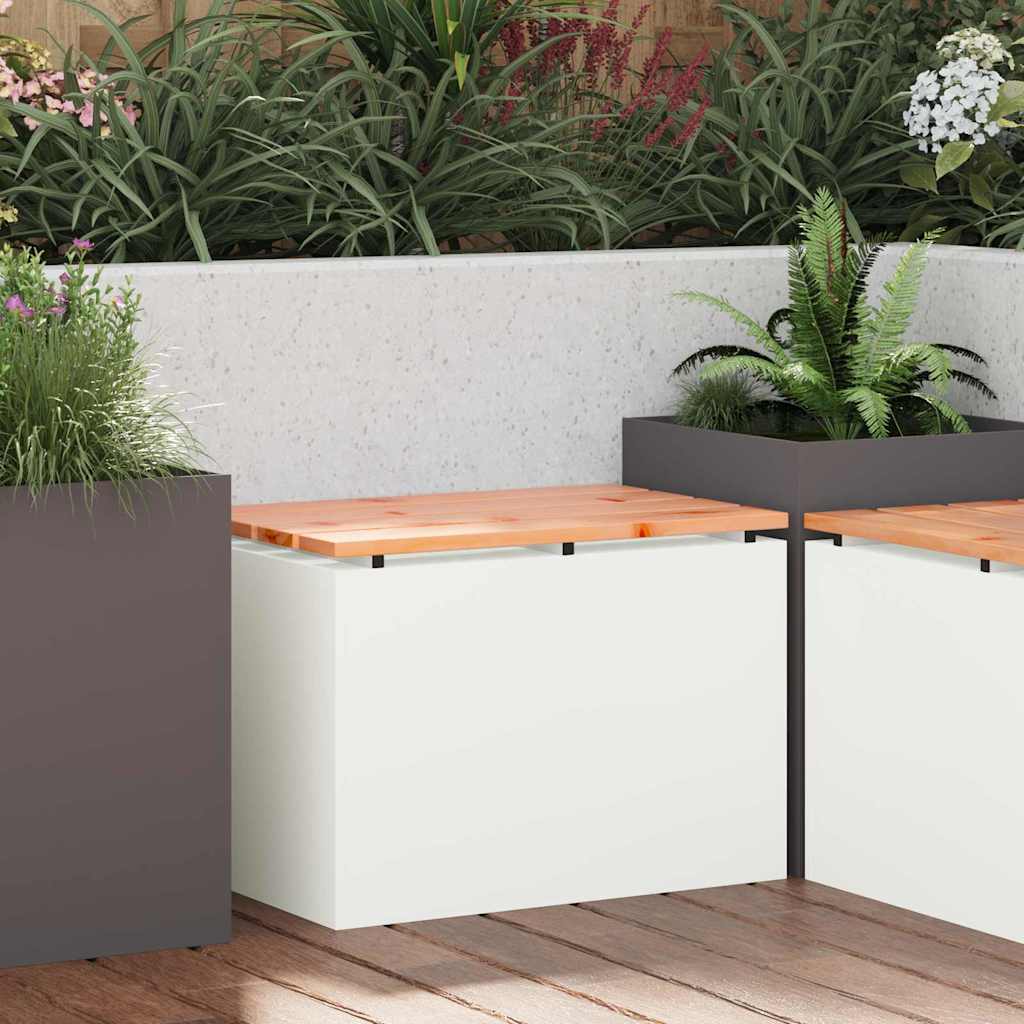 vidaXL Ławka ogrodowa Biały 60 x 40 x 43 cm Stal