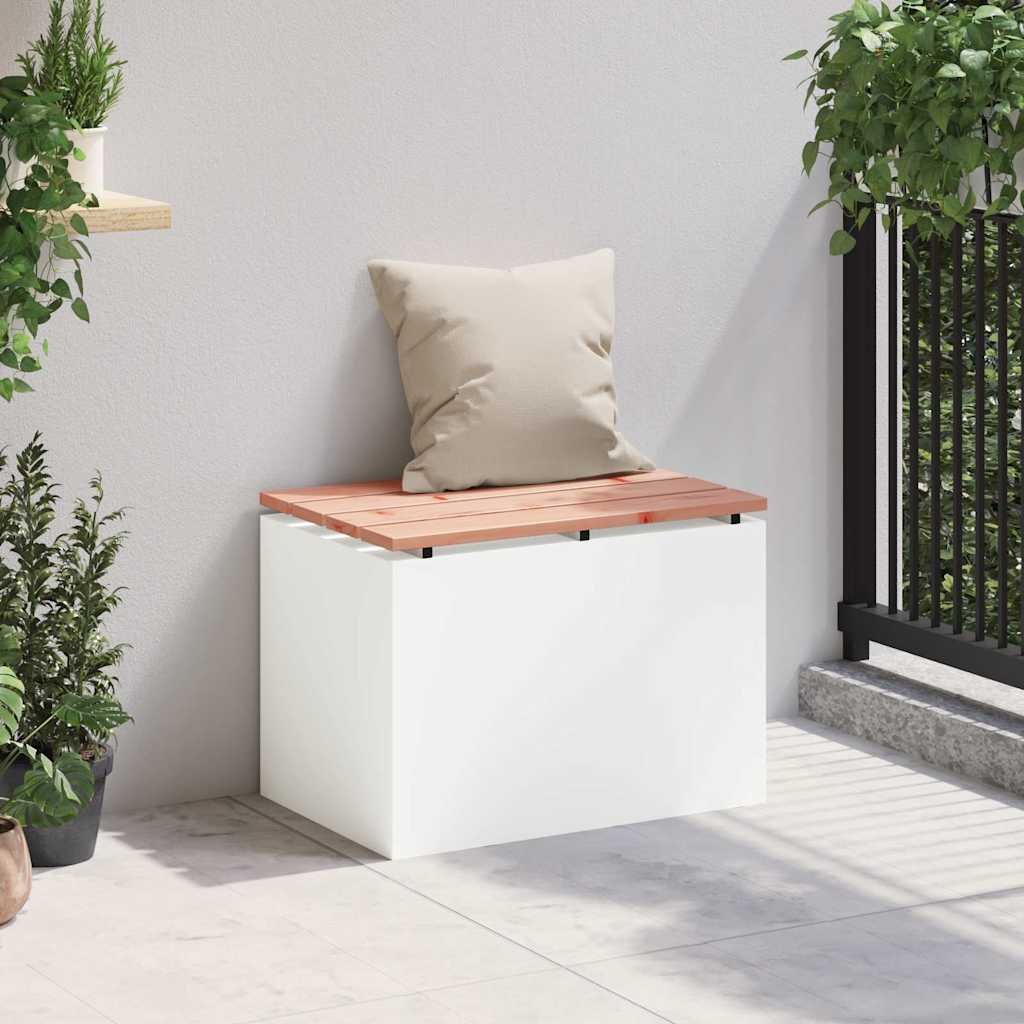 vidaXL Ławka ogrodowa Biały 60 x 40 x 43 cm Stal