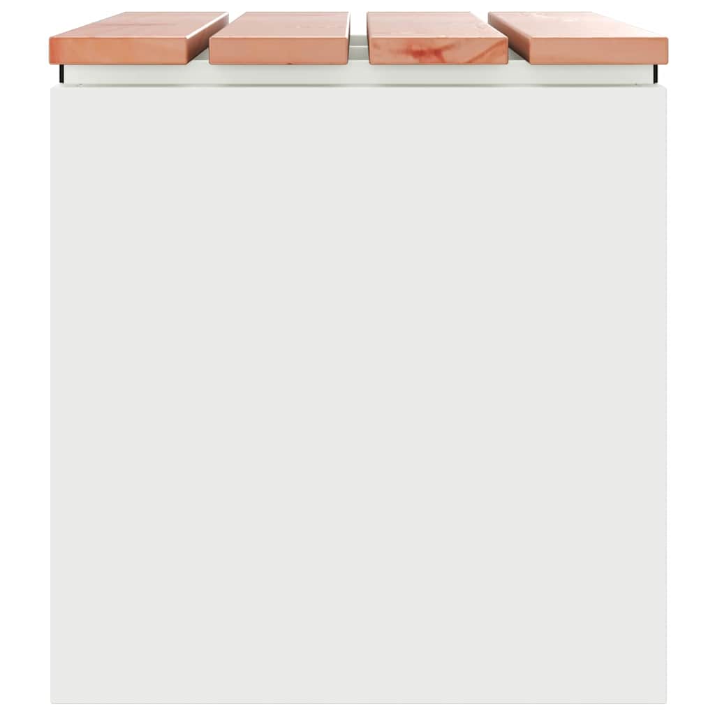 vidaXL Ławka ogrodowa Biały 60 x 40 x 43 cm Stal