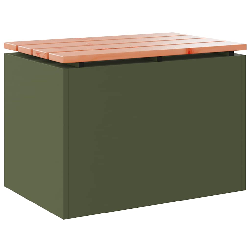 vidaXL Ławka ogrodowa oliwkowy 60 x 40 x 43 cm Stal