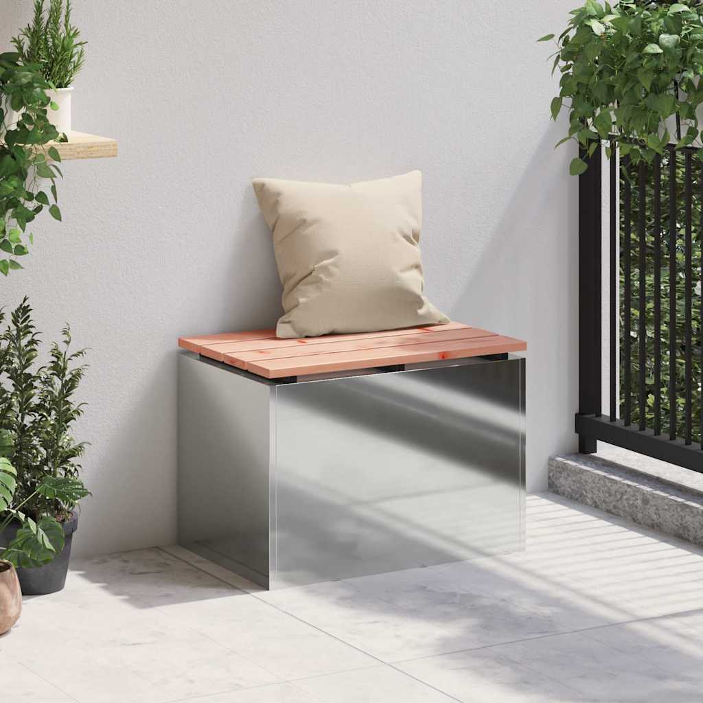 vidaXL Ławka ogrodowa Srebrny 60 x 40 x 43 cm Stal galwanizowana